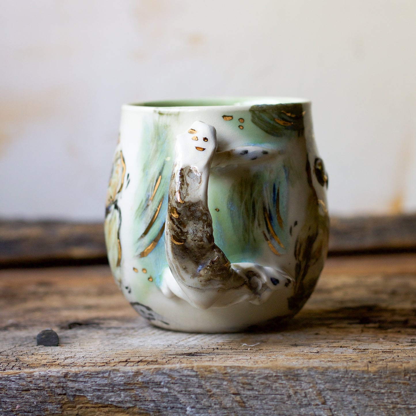 Saw Whet Owl with Pine and Fungi (MUG 2)