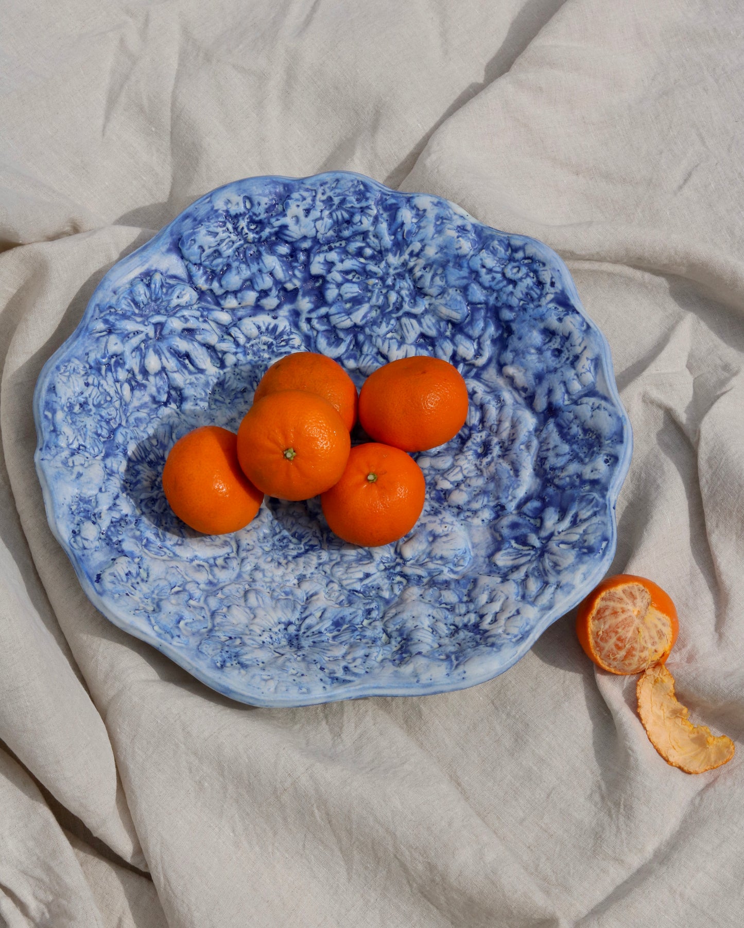 Made to Order Zinnia Fruit Bowl in Brushed Matte Cobalt