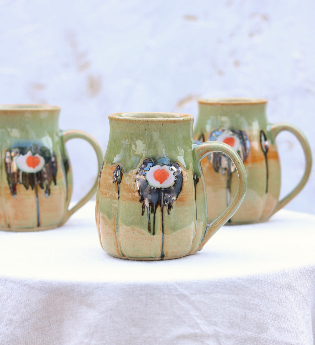 Grooved Mug with Mirror Glaze 'Evil Eye'