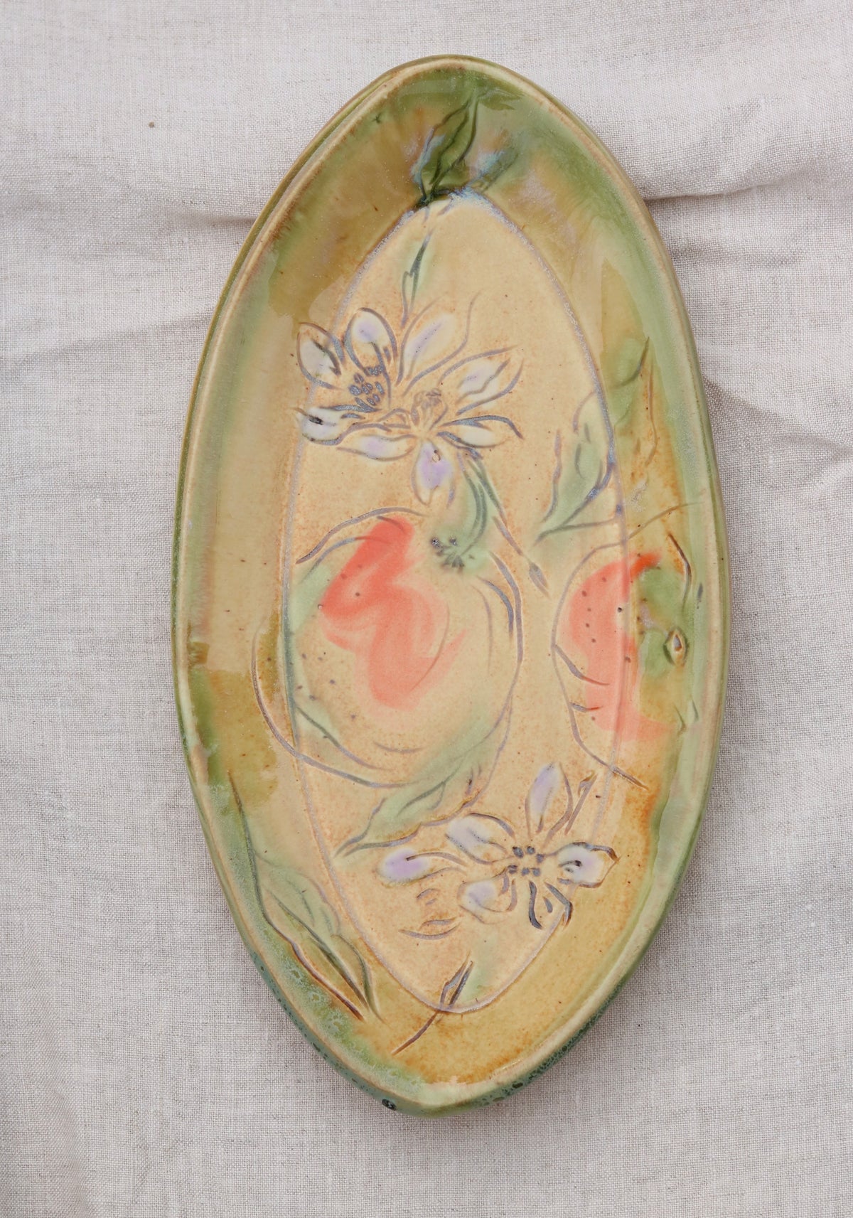 9.25" Ocher Tray in Orange Blossom