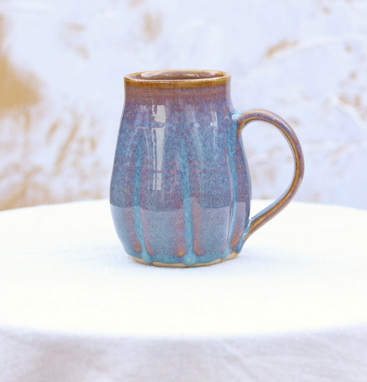 Grooved Mug in Celestial Blue