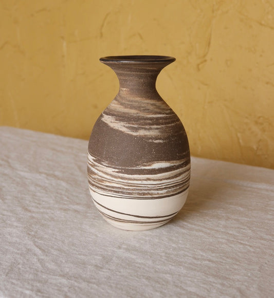 Marbled Vase with Bronze Rim