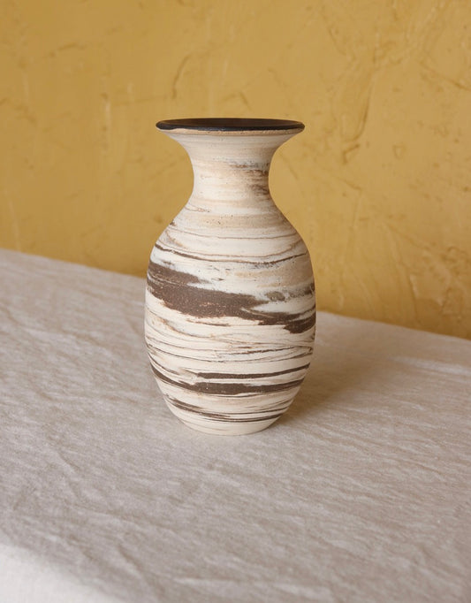 Marbled Vase with Bronze Rim