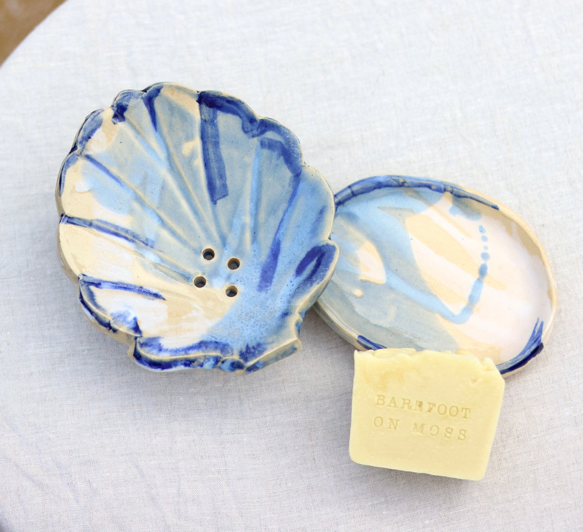 Sea Shell Soap Dish in Shades of Cobalt