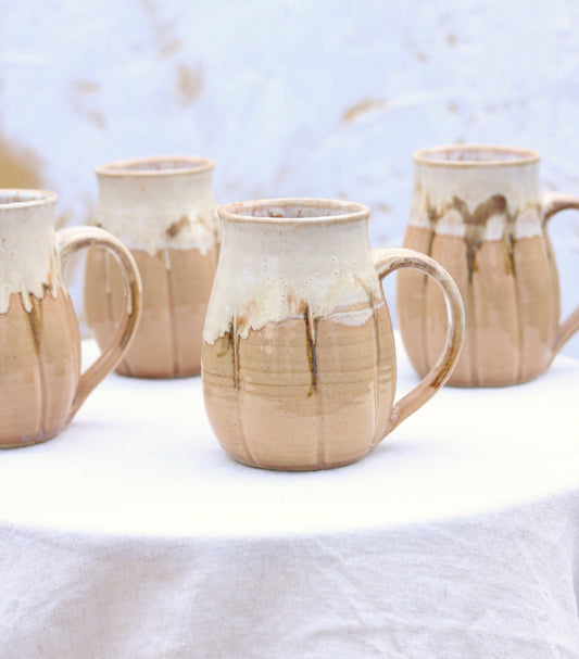 Grooved Mug in Dusty Rose