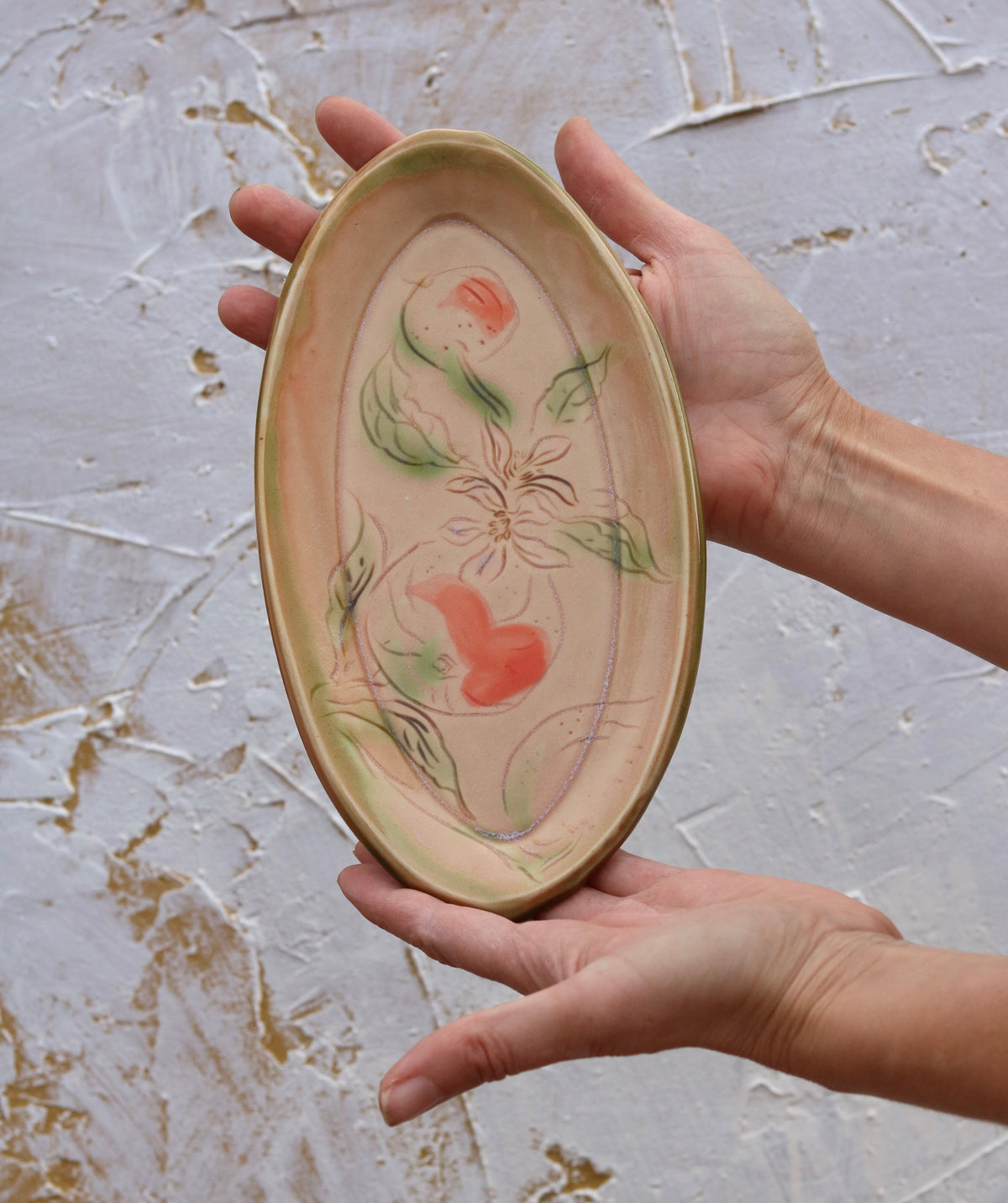 9.25" Pink Blush Tray in Orange Blossom