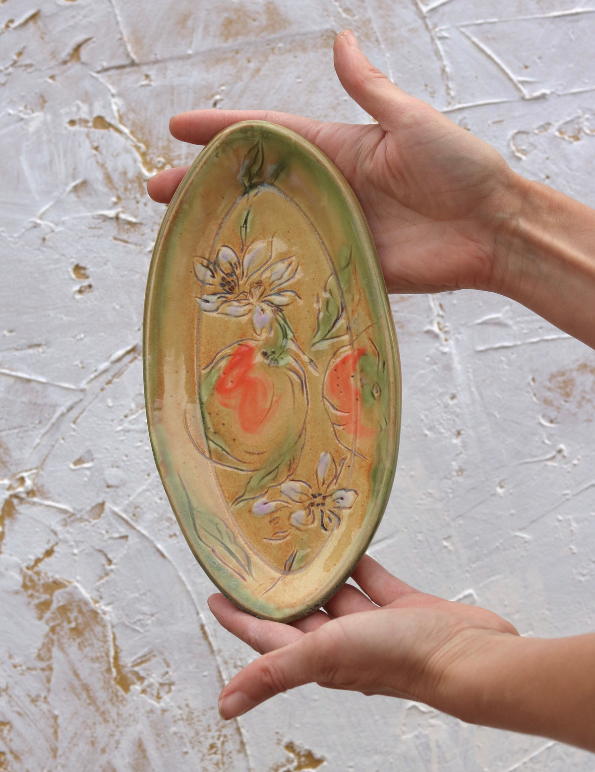 9.25" Ocher Tray in Orange Blossom