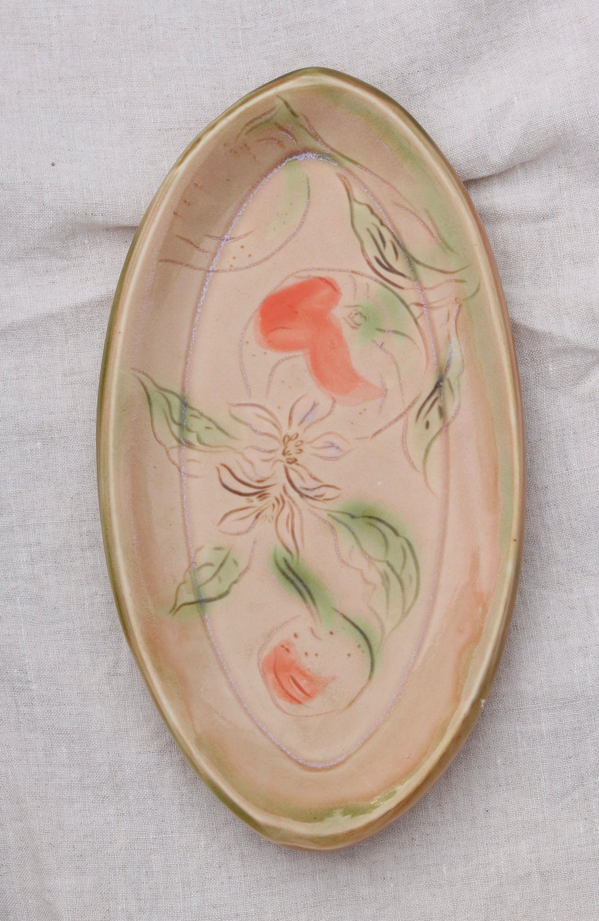 9.25" Pink Blush Tray in Orange Blossom