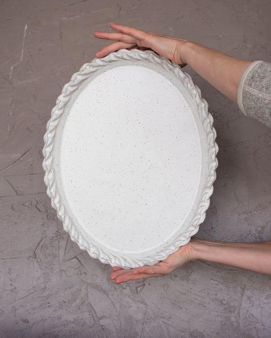 Extra Large Serving Platter in Matte White