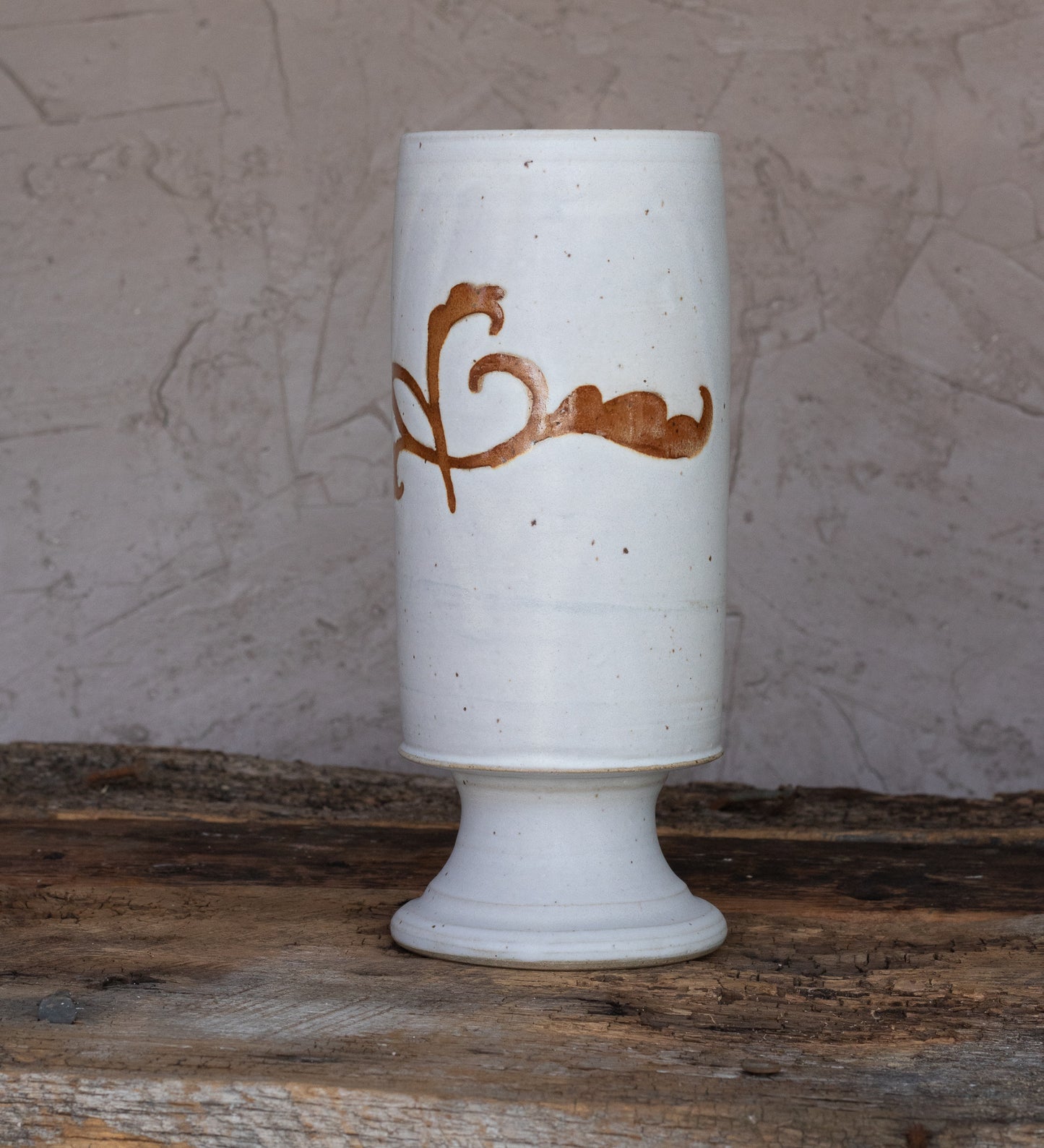 Sepia Floral Pedestal Vase 2