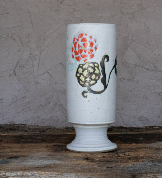 Light and Dark Floral Pedestal Vase 1