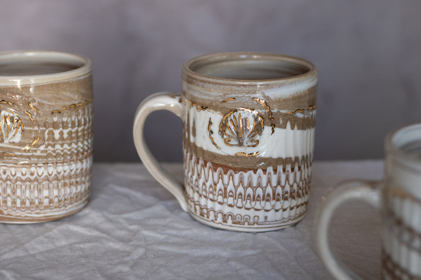 Gold Kiss Sea Shell Mug