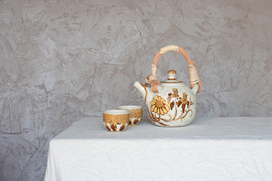 Zinnia and Marigold Tangles Teapot Set