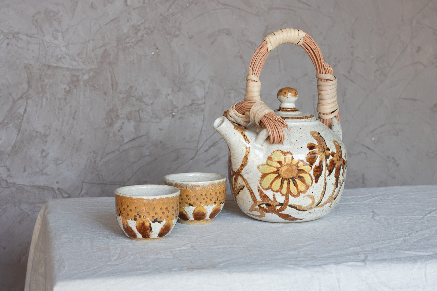 Zinnia and Marigold Tangles Teapot Set