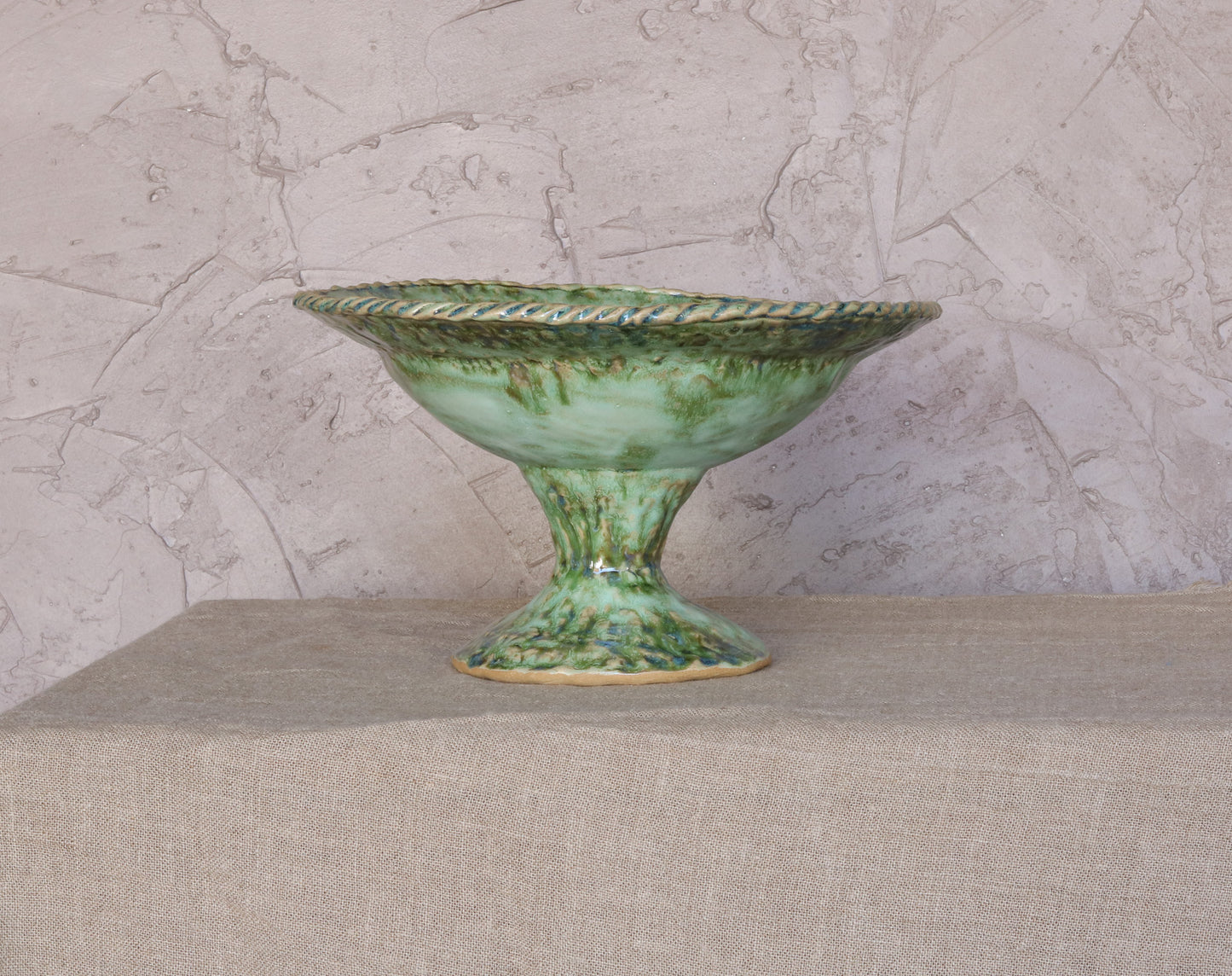 Pedestal Emerald Bowl