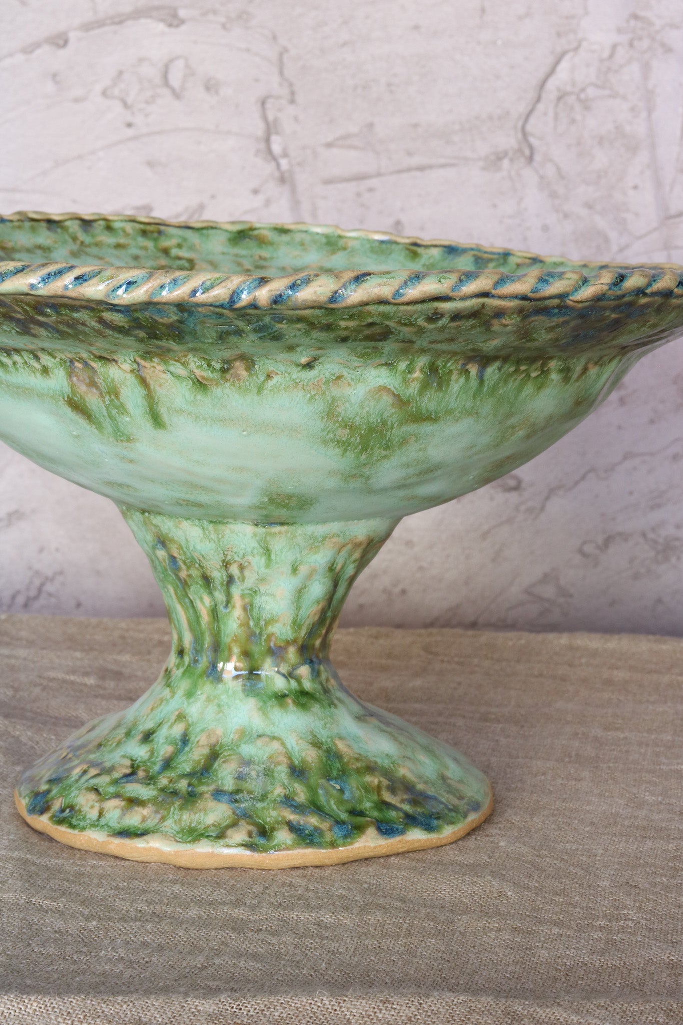 Pedestal Emerald Bowl