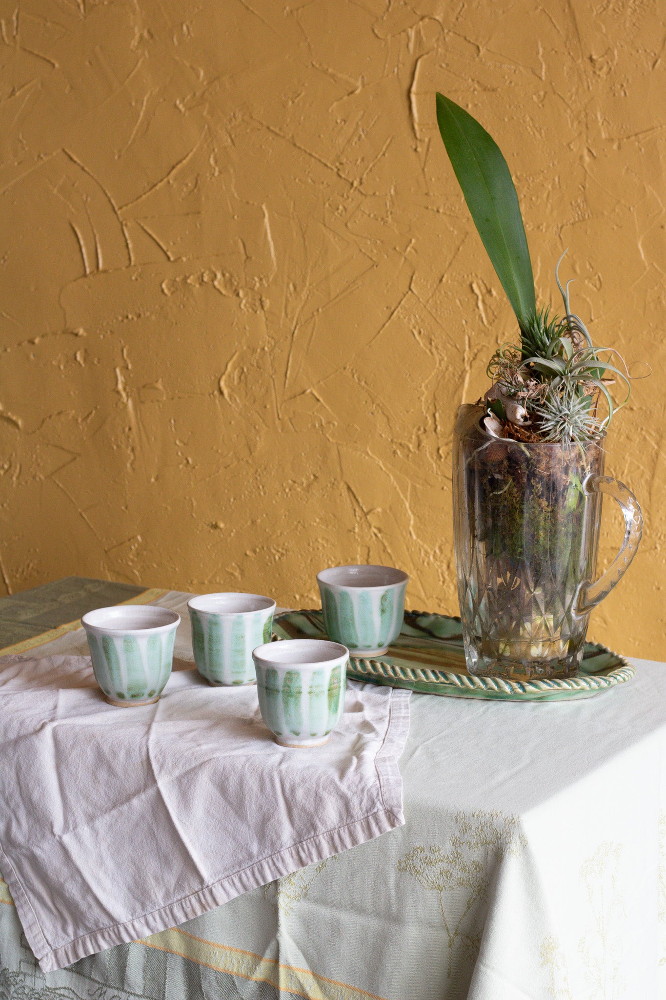 Stripe Painted Tea Cup (three colors!)