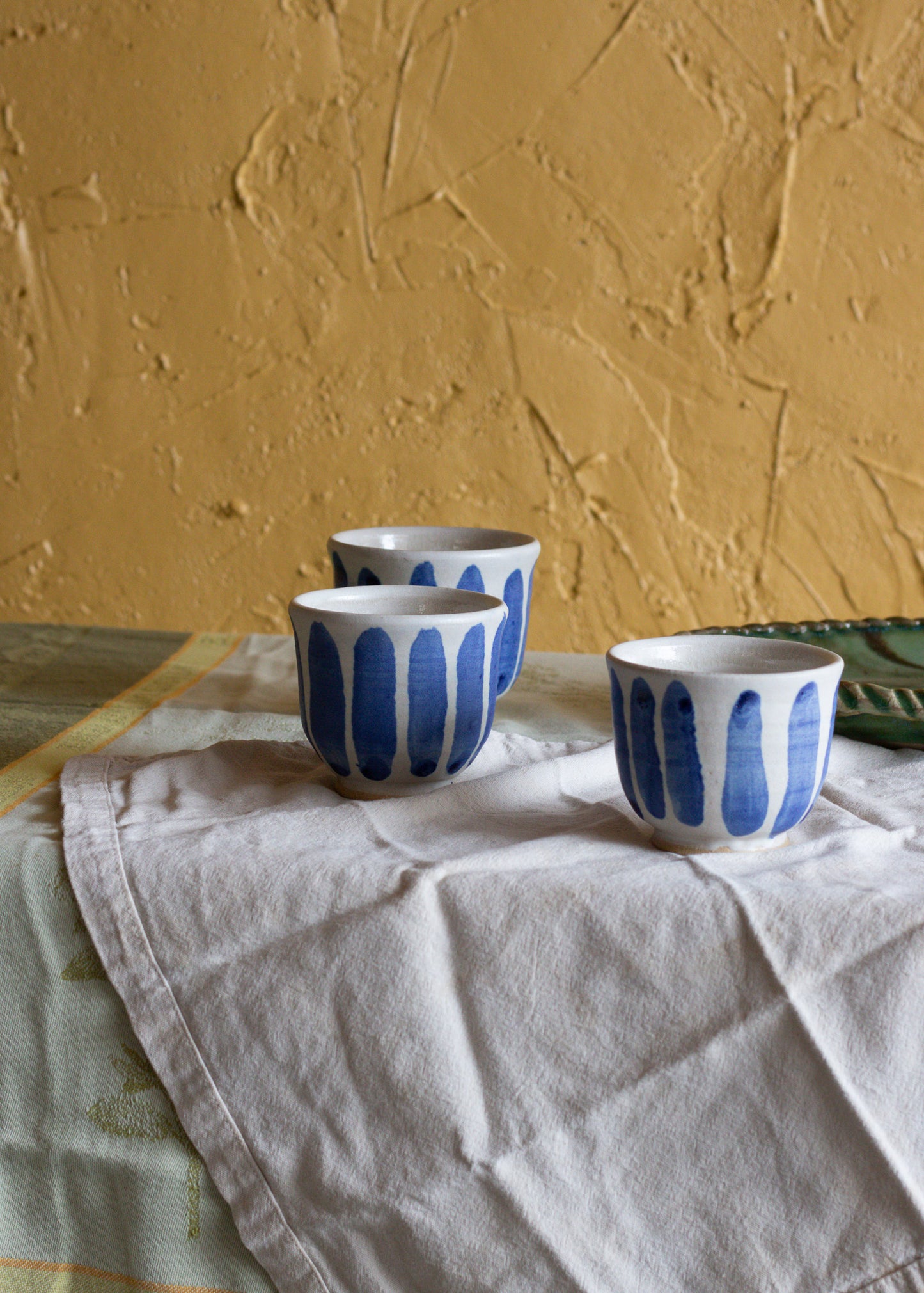 Stripe Painted Tea Cup (three colors!)