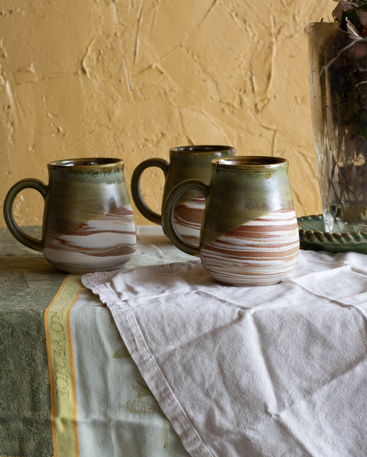 Olive Green Marbled Mug