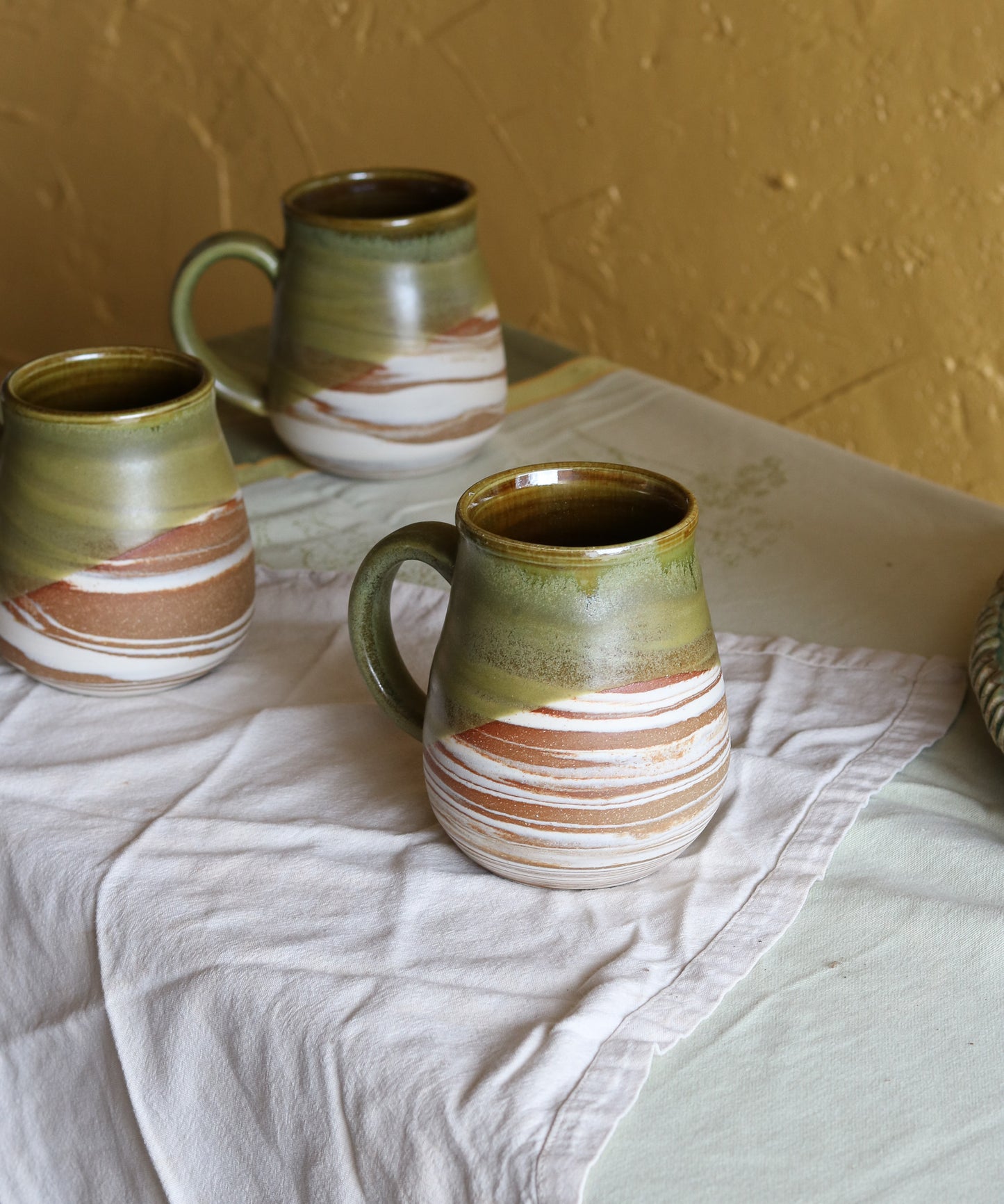 Olive Green Marbled Mug