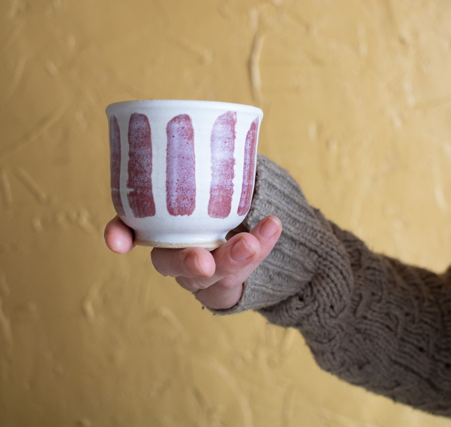 Stripe Painted Tea Cup (three colors!)