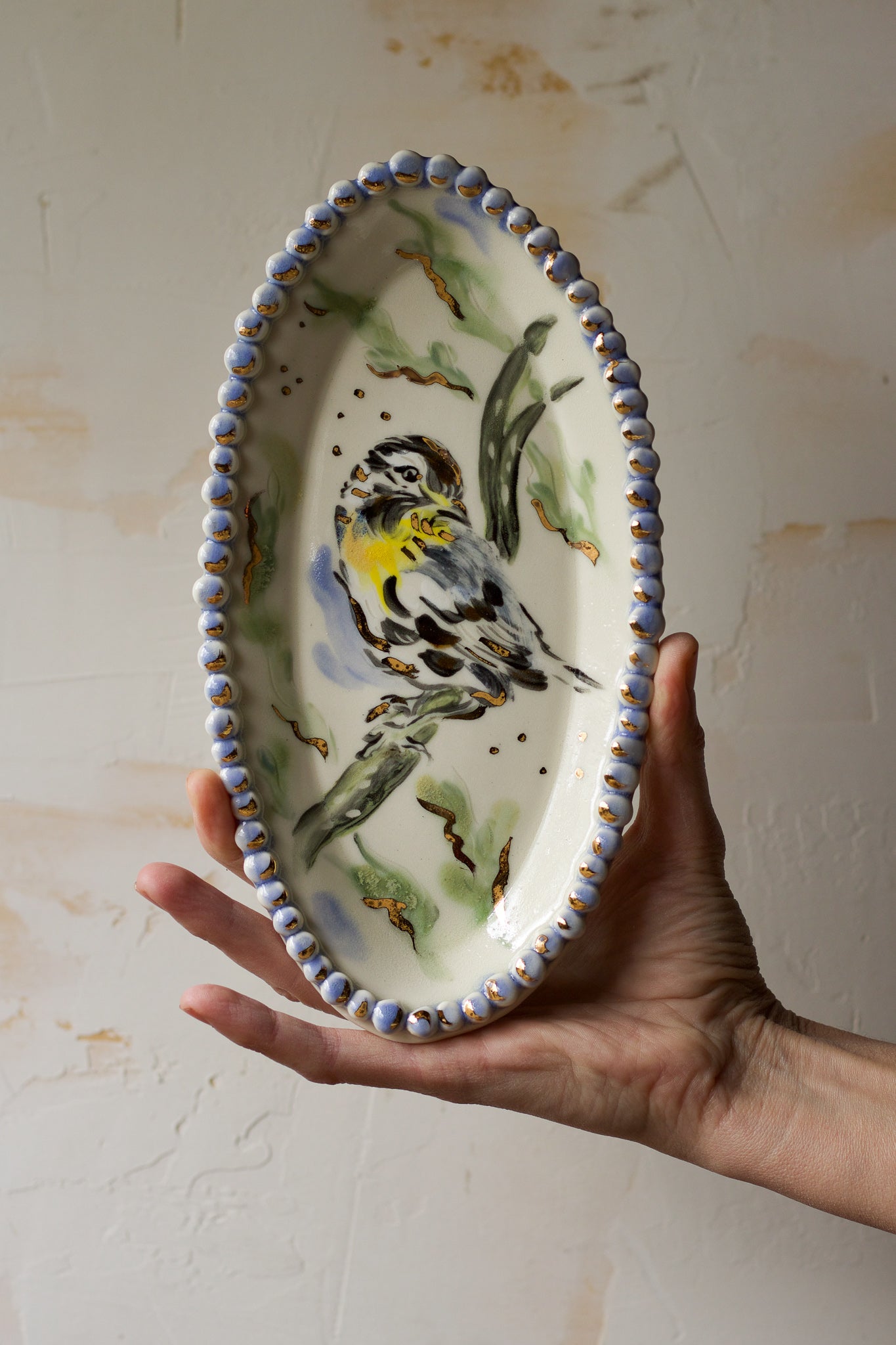 Yellow Throated Warbler Platter