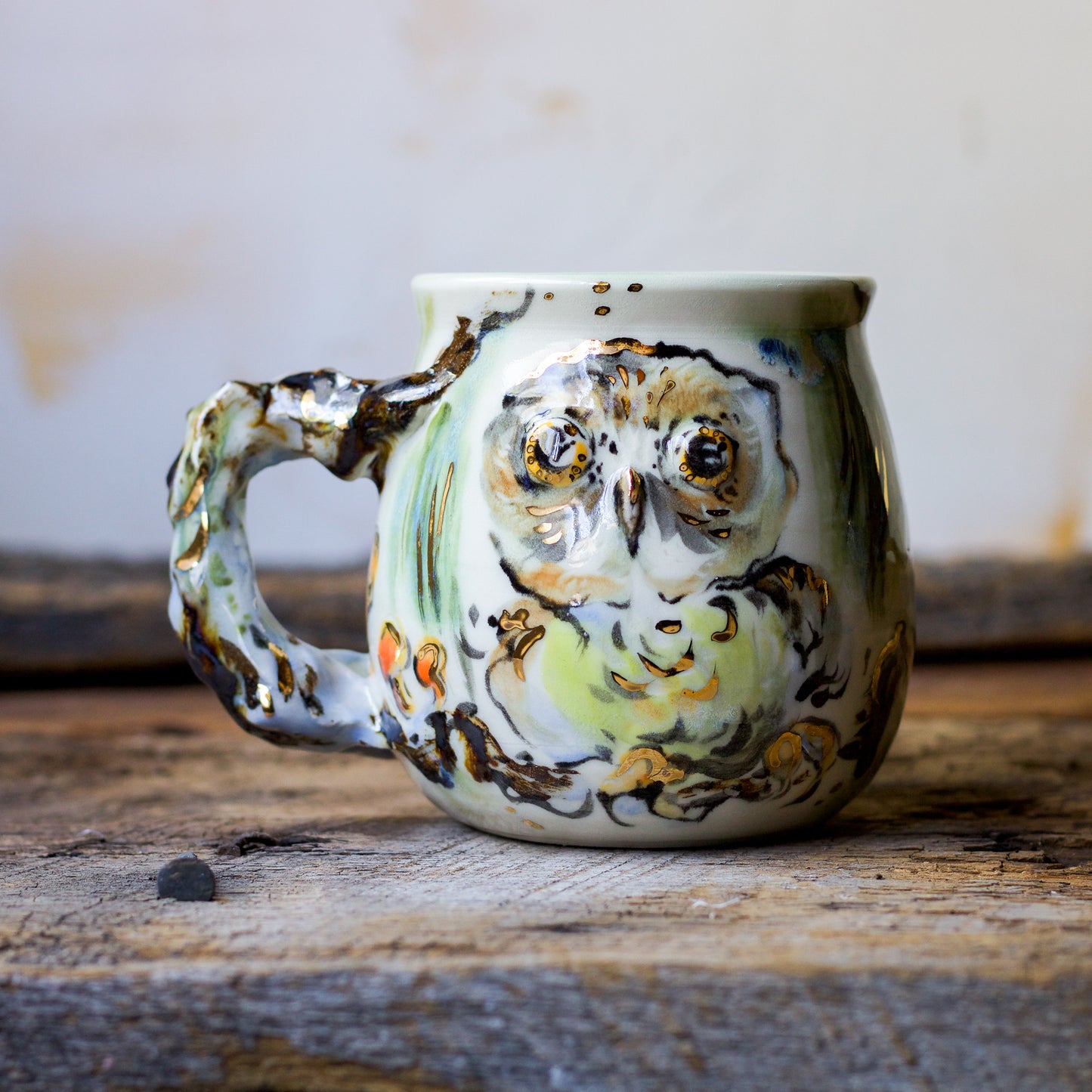 Saw Whet Owl with Pine and Fungi (Mug 1)