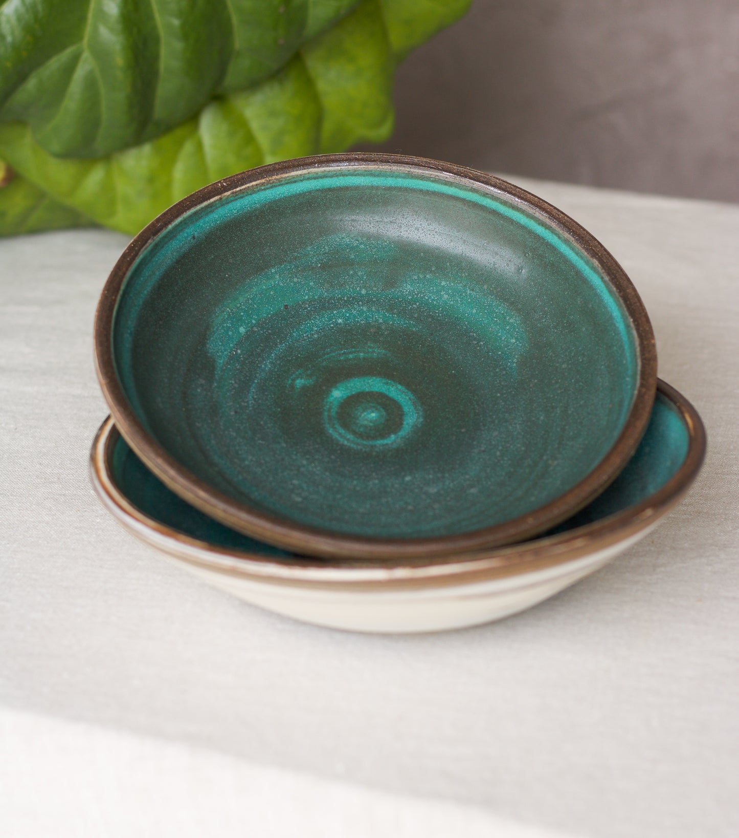Shallow Breakfast Bowl in Matte Turquoise