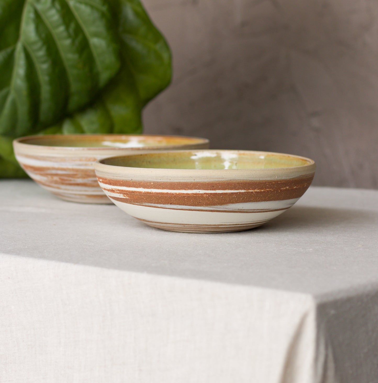 Shallow Breakfast Bowl in Sage Green